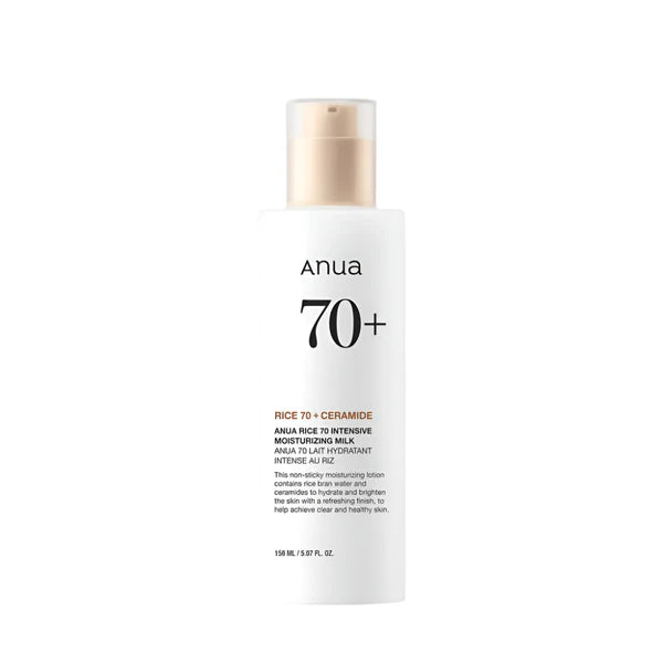 Anua Rice 70 Intensive Moisturizing Milk 150 ml bottle with pump