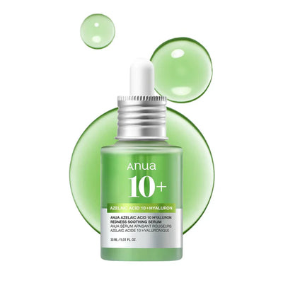 Anua Azelaic Acid 10 Hyaluron Redness Soothing Serum green dropper bottle