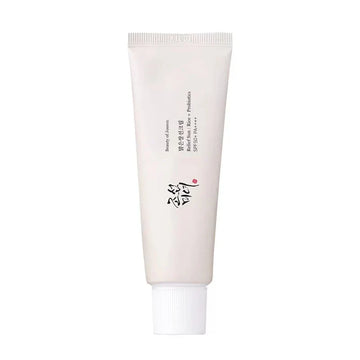 Beauty of Joseon Relief Sun Rice + Probiotics sunscreen tube with beige cap
