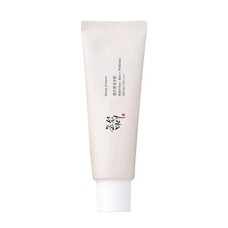 Beauty of Joseon Relief Sun Rice + Probiotics sunscreen tube with beige cap