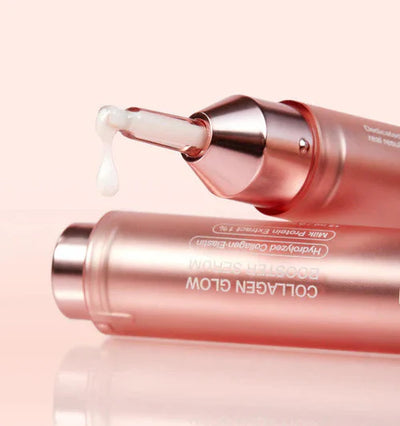 Medicube Collagen Glow Booster Serum rose-toned airless pump bottle