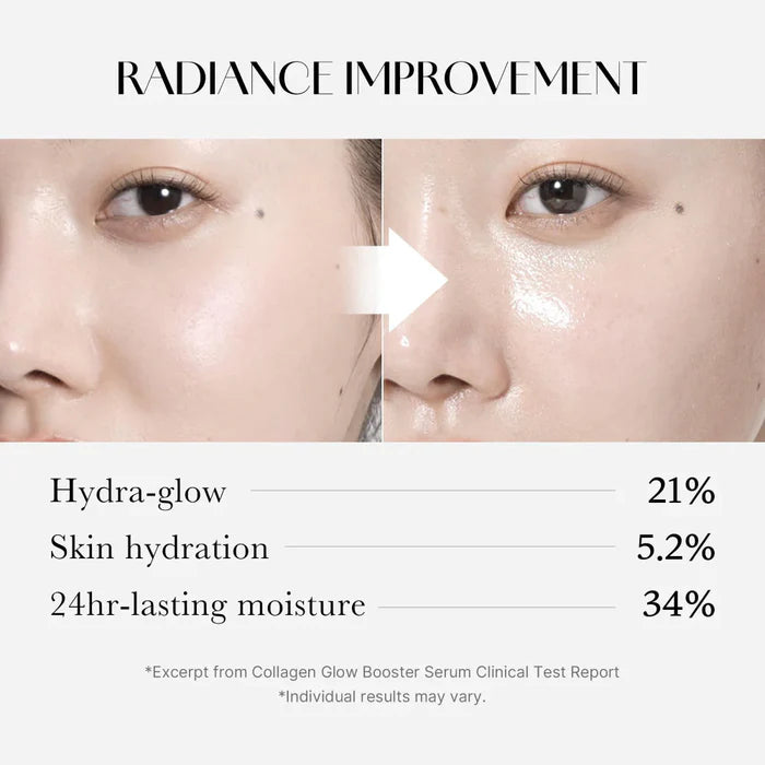 Medicube Collagen Glow Booster Serum rose-toned airless pump bottle